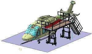 Piattaforma modulare ad altezza variabile adattabile a vari tipi di elicottero