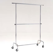 Double garment rail that can be disassembled