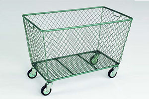 Wire mesh trolleys and containers