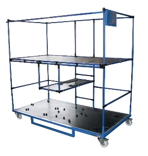 Exhaust pipe storage trolley