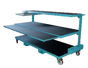 Work bench assembly and transport trolley