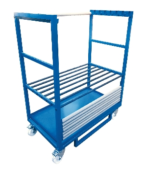 Rods handling and storage trolley