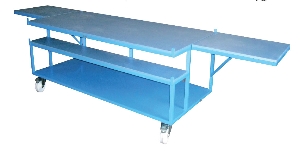 Extendable work bench assembly trolley