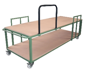 Work bench trolley with adjustable sides