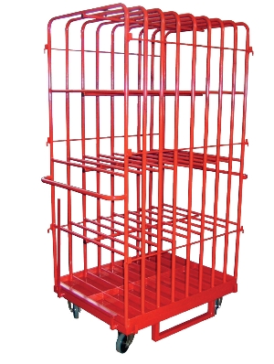 Panel/rod handling and storage trolley