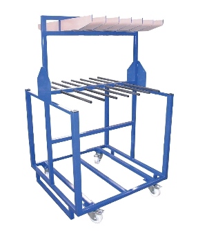 Trolley with arm/rod rack