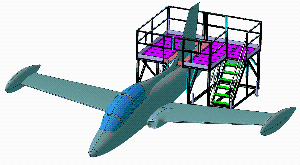 Kit piattaforme per la verniciatura della deriva del velivolo
